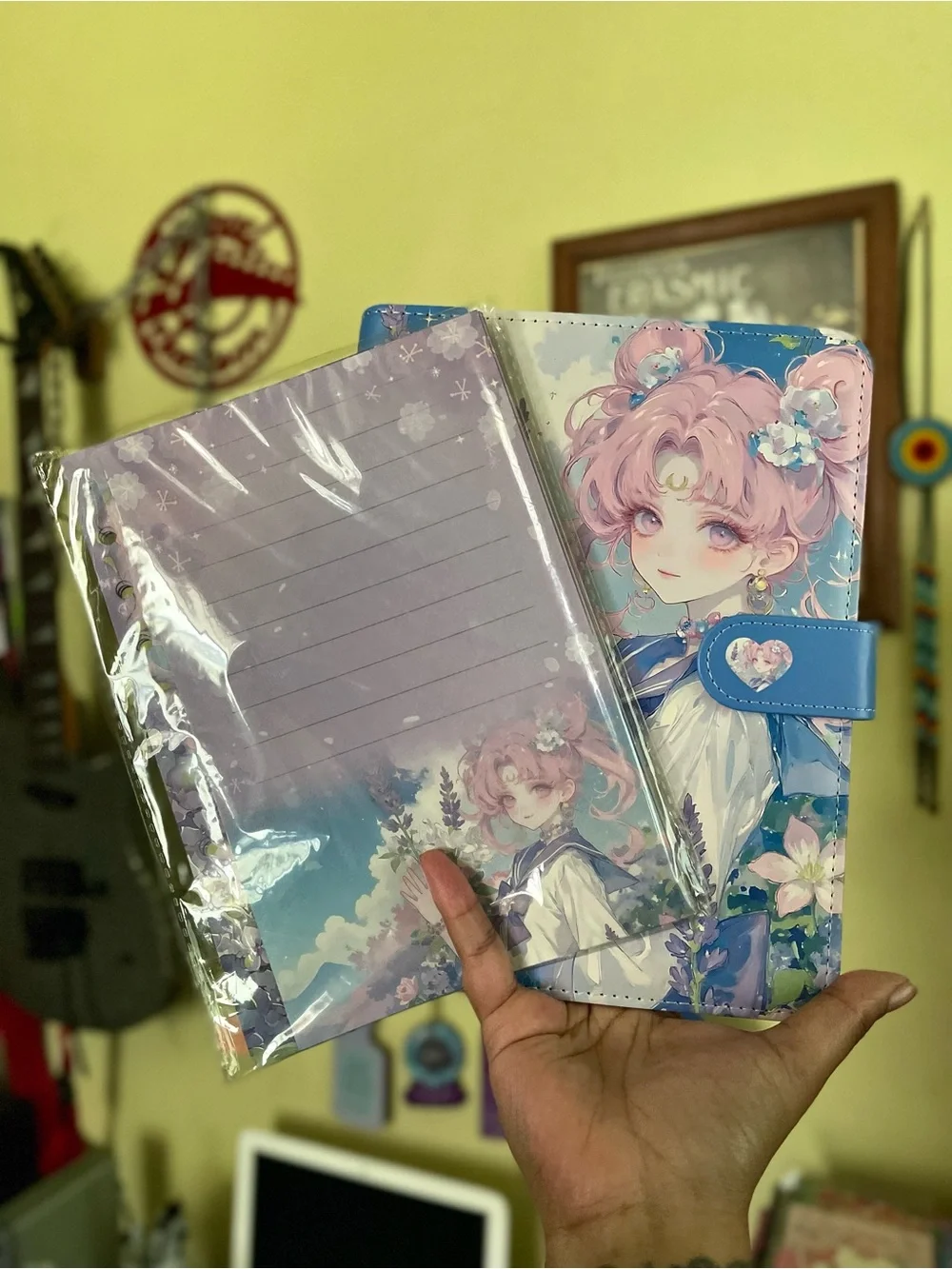 NEW Goth Anime PU Leather Binder Waifu Sailor Moon Purple A5 Journal Notebook